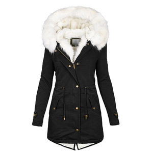 Offre Spéciale hiver mode femmes épais rembourré à capuche vestes couleur unie vers le bas coton veste à capuche Parka <span class=keywords><strong>manteau</strong></span> - Product Image 3
