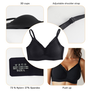 Todos os dias sem costura <span class=keywords><strong>Bralette</strong></span> sem fio para mulheres Comfort Push-up Esporte Sutiãs básicos com cobertura total Sem Underwire Factory Logo Cup - Product Image 3