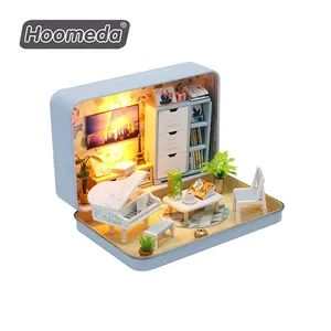 New Style Diy Furniture House Toys Miniature DollHouse Living Room Piano Coffee Table Small Bench Model Kit Box Theater