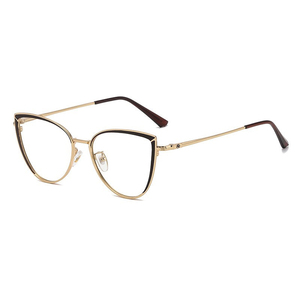 <span class=keywords><strong>Occhiali</strong></span> <span class=keywords><strong>da</strong></span> <span class=keywords><strong>Vista</strong></span> Alla Moda per Donne <span class=keywords><strong>con</strong></span> Protezione Anti-Luce Blu, Montatura in Metallo Stile Occhio di Gatto, Lenti Stampate - Product Image 4