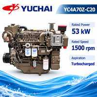 Moteur diesel marin turbocompressé SCDC YUCHAI série YC4A YC4A70Z-C20 53 kW 1500 tr/min 4,837 L 4 cylindres pour bateau de pêche avec certification CCS