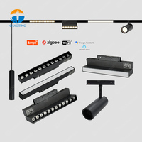 Nouvelle tendance en gros 48V Tuya Smart Wifi Zigbee Blue Tooth télécommande Surface encastrée montée accrocher rail d'éclairage sur rail magnétique