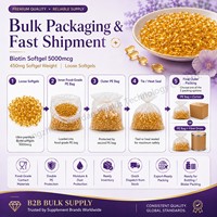 Capsules de biotine sans sucre, sans OGM, 5000 mcg, en gélules molles, pour les cheveux, la peau et les ongles des adultes, marque privée OEM ODM