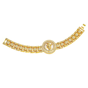 Nuevo Diseño Único Personalizado Creativo Hiphop Cadena de Reloj Giratoria Pulsera Cruzada de Aleación para Hombre Joyería al por Mayor - Product Image 6