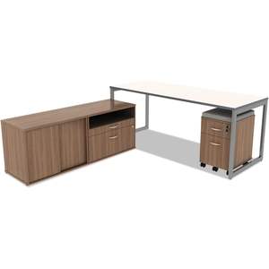 Tablero de Mesa Rectangular Reversible de Laminado Alera, 71.5w x 23.63d, Blanco/Gris, para Mesas de Conferencia - Product Image 4