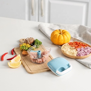 Mini licuadora de mano y cortador de verduras de seguridad, juego de utensilios de cocina de acero inoxidable, procesador <span class=keywords><strong>Manual</strong></span> de picadora de alimentos - Product Image 5