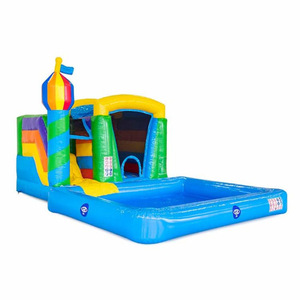 Индивидуальная Коммерческая наружная надувная водная горка, надувная горка, двухполосная горка с бассейном - Product Image 1