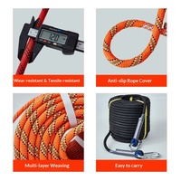 Corde d'escalade extérieure en polyester et polypropylène, résistante à l'usure, corde de rappel, corde statique auxiliaire d'escalade, tressée colorée