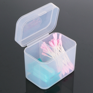 YUZMEI Boîte de 300 cotons-tiges en plastique, support pour cotons-tiges, boîte de rangement pour cotons-tiges, lingettes pour ongles, démaquillant de <span class=keywords><strong>voyage</strong></span>, étui de rangement pour tampons démaquillants - Product Image 5