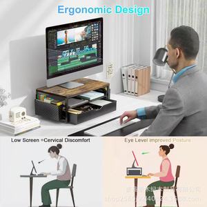 Wooden Desktop <b>Storage</b> Box 3 Tier Drawer Organizer For Office <b>File</b> And Miscellaneous Items - Product Image 5