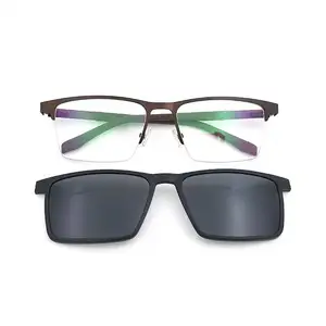  Nieuwe Model Zonnebril Eyewear Optische Frame O N Brillen Metalen Clip Op Glazen