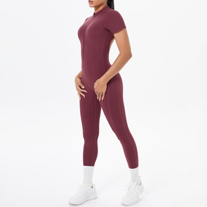 New Solid Plus Size High Waist <b>Leggings</b> Fitness Yoga Clothes Set <b>Women</b> One Piece Yoga Sports Jumpsuit Workout Outfit - Product Image 6