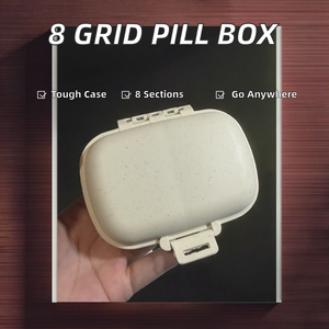Portable 7-Day Weekly Pill Organizer with 8 Grid Plastic Medicine Pill <b>Box</b> Small Convenient Pill <b>Storage</b> Case Container/ - Product Image 2