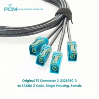 Quad Mini Fakra mâle à Fakra femelle câble coaxial automobile 4-en-1 Original TE Z-Code pour Infotainment affichage de démarrage à distance ADAS