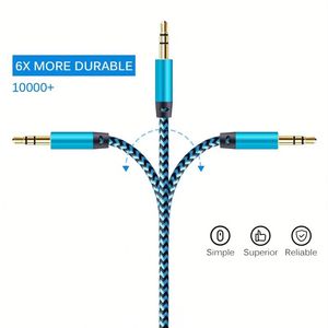 AUX Cord for Car 3ft 3.5mm Auxiliary Audio Cable Braided Stereo AUX Chords Compatible Headphone Car for Speaker - Product Image 3