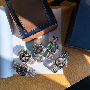 Montre mécanique de luxe pour homme en acier inoxydable de haute qualité avec miroir saphir et cadran vert à trois aiguilles - Product Image 1