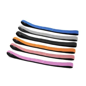 Bandeau de sport élastique mince bandes de cheveux antidérapant Silicone Grip Skinny bandeau couvre-chef pour hommes femmes