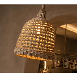 Natural Woven Rattan Pendant <b>Light</b> Bell Shape Hanging <b>Ceiling</b> Lamp for Cafe Restaurant Living Room Bedroom - Product Image 1