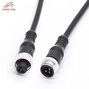 Customize Phoenix M8 M12 Cable 3 4 5 6 7 8 9Pin Male to Female Waterproof Connector Cable