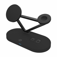 Gadgets Innovants 2025 Station de Recharge Rapide Sans Fil 4-en-1 avec Veilleuse et Support Magnétique pour Téléphone, Écouteurs et Montre