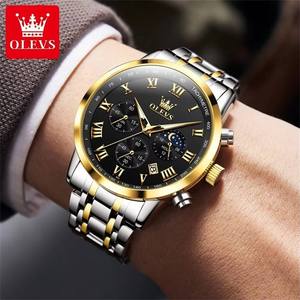 <span class=keywords><strong>Montre</strong></span> OLEVS 5529 pour homme, luxe, quartz, acier inoxydable, étanche, chronographe, phase de lune, calendrier, lumineuse, décontractée, pour affaires - Product Image 1
