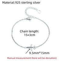 Bracelet Avion Femme Été Véritable Argent Sterling 925 Coréen Simple Personnalité Luxe Léger Zircon Bijoux Avion