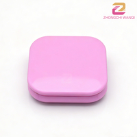 Boîtier carré vide en ABS pour fard à paupières avec miroir intégré, couvercle solide, emballage cosmétique pour maquillage DIY, blush, poudre compacte