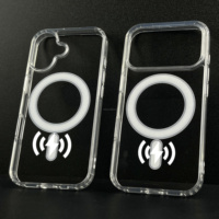 Étui magnétique transparent en cristal pour téléphone Étui de luxe transparent pour IPhones 17 Air Wireless Charging Compatible 17 Pro Max Cases