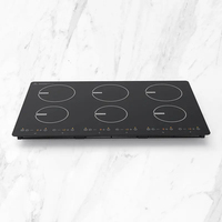 Cuisinière à gaz In-Smart WM-05, 6 brûleurs, commande tactile, design fin, 2200W, 220V, garantie 1 an, meilleur prix, export, fabrication sur mesure