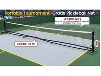 Système de filet de pickleball standard USAPA avec base mobile à poulies |   Filet en PE haute stabilité pour l'entraînement et la compétition professionnels