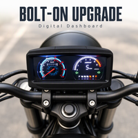 Speedometer dan Odometer Digital LCD 12V Baru untuk Instrumen Motor 125cc Cafe Racer Suku Cadang