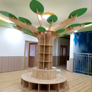 מונטסורי ילדים ספריית עץ קריאת ספר מדף בגן ילדים רהיטי עץ בצורת סיכת ארון עץ פינת קריאה - Product Image 1