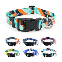 Colliers pour chiens et chats personnalisés avec logo imprimé, en polyester/nylon, épais, larges, réglables, avec boucle en métal, réfléchissants, tactiques, de luxe
