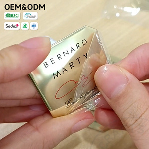 Emballage cosmétique de luxe personnalisé, aluminium poli, sérigraphie, <span class=keywords><strong>plaque</strong></span> de nom adhésive en miroir - Product Image 1