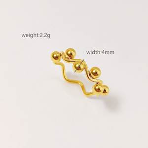 Anillo de oro ajustable clásico para mujer Anillo de dedo chapado en oro de acero inoxidable al por mayor - Product Image 5