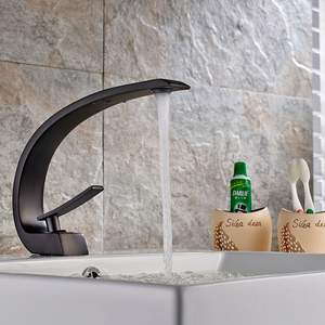 ก๊อกน้ำอ่างล้างหน้าแบบก้านเดียว สีดำ ดีไซน์น้ำตก สำหรับอาบน้ำ - Product Image 5