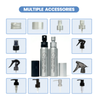Flacon pulvérisateur de parfum en aluminium 25*95mm 30ml, forme cylindrique, pour spray nasal et brume d'hydrolat, personnalisation disponible
