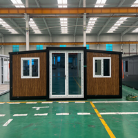 Maison conteneur extensible à double aile, aménagement sur mesure, maison modulaire préfabriquée pour l'hébergement de chantier
