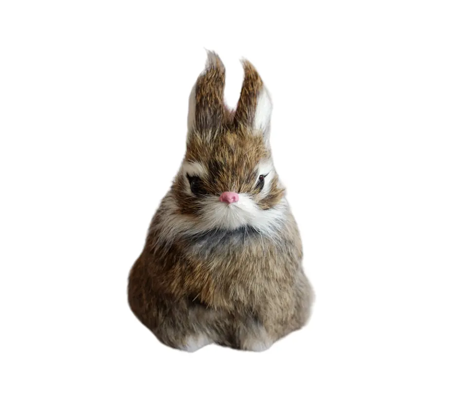 Canlı tavşan hayvan modeli ev süsler tavşan el sanatları gerçekçi tavşan peluş oyuncaklar OPP torba Zhejiang hayvan geçişi Unisex 20 Cm