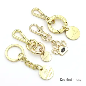 9mm Custom Engraved Logo Key Ring Key Chain Clasp For Keychain