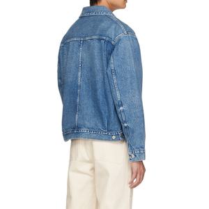 Vestes en jean bleu délavé pour hommes, en coton non extensible, style selvedge, pour motards, vente en gros - Product Image 4