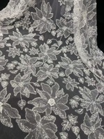 Dentelle en maille brodée de fleurs 3D laser de qualité supérieure, ornée de perles et de sequins, pour robe de mariée élégante