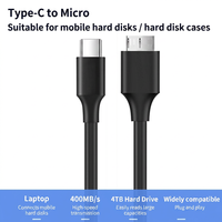 Câble de disque dur externe USB 3.0 Type-C Micro-B haute vitesse, matériau PVC, conducteur en cuivre pur, blindé, pour ordinateurs portables, appareils photo