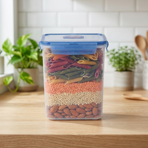 Ensemble de 4 contenants de stockage alimentaire rectangulaires en plastique avec couvercles à clipser pour la préparation des repas de rentrée scolaire dans la cuisine - Product Image 2