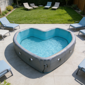 Opblaasbaar zwembad voor volwassenen, groot opblaasbaar zwembad voor buiten, tuin, verdikt slijtvast PVC, gezinszwembad voor ontspanning - Product Image 5