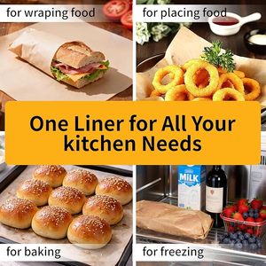 Kertas Roti Silikon Food Grade, Kertas Panggang Anti Lengket dengan Kotak Pemotong, Tahan Air dan Tahan Minyak untuk Oven dan Air Fryer - Product Image 2
