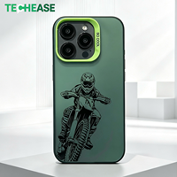Coque de téléphone mate imprimée pour motard de motocross, protection personnalisée pour iPhone 15 Pro Max, design IMD