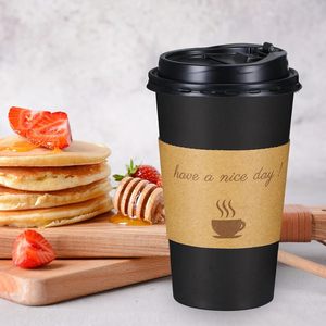 Gobelet en papier imprimé avec logo personnalisé, avec couvercle anti-fuite, gobelet à café jetable pour boissons chaudes et froides et jus - Product Image 5