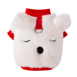 Sweat-shirt à capuche en polaire pour animaux de compagnie, mignon, pour chiens et chats de petite et moyenne taille, marron clair, blanc, vêtements d'automne et d'hiver - Product Image 5