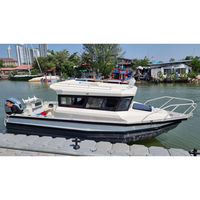 Prix d'usine Bateau de pêche en aluminium de 7,5 m (25 pieds) facile à construire avec moteur, bateau de plaisance, certifié CE